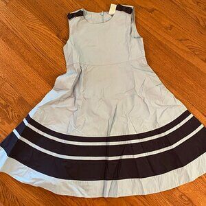 Gymboree Dress - Light Blue with Navy Insets and Bow Accents - Size 10